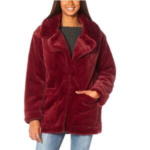 NWT Democracy Faux Fur Jacket With Patch Pockets Size Large